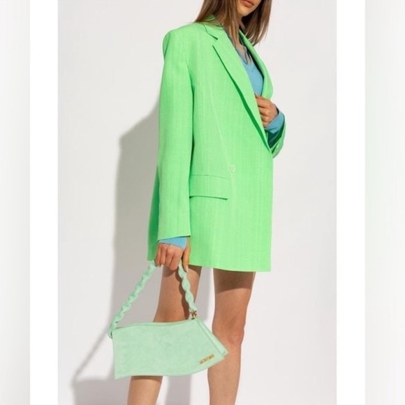 Jacquemus Light Green Suede La Vague Shoulder Bag - Picture 6 of 14